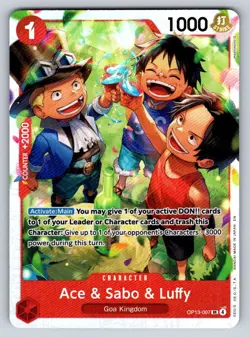 ACE & SABO & LUFFY OP13-007 CARRYING ON HIS WILL FOIL - Image 1