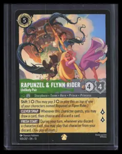 Disney Lorcana Rapunzel & Flynn Rider - Unlikely Pair Attack Of The Vine! Nm - Image 1