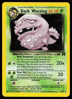 Dark Weezing 14/82 Unlimited Holo Rare Team Rocket Pokemon Card - Image 1
