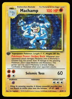 Machamp 8/102 1st Edition Holo Rare Base Set Unlimited Pokemon Card - Image 1