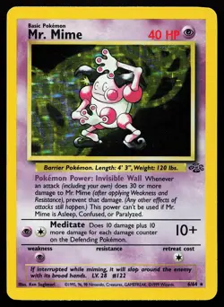Mr. Mime 6/64 Unlimited Holo Rare Jungle Pokemon Card - Image 1