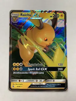 Raichu GX ULTRA RARE 20/68 Hidden Fates Pokemon TCG Card Near Mint - Image 1