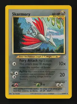 Skarmory 23/64 Unlimited Rare Neo Revelation Pokemon Cards - Image 1