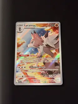 Pokemon TCG SV09 Journey Together Lycanroc Holo Illustration Rare Card 166/159 - Image 1