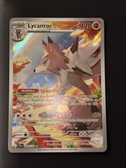 Pokemon TCG SV09 Journey Together Lycanroc Holo Illustration Rare Card 166/159 - Image 2