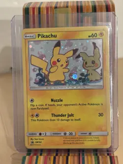 Pikachu Pokemon Card PROMO SM162 Holo Saya Tsuruta See Pics Nm- - Image 1