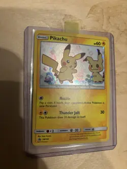 Pikachu Pokemon Card PROMO SM162 Holo Saya Tsuruta See Pics Nm- - Image 2
