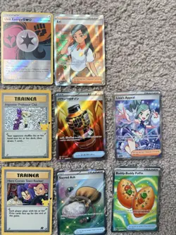 Pokemon TCG 13-Card Holo Full Art Trainer/Energy Lot | Mega Signal Sacred Ash - Image 3