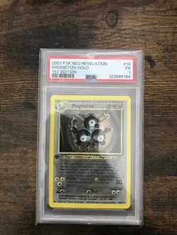 Pokemon TCG Magneton Neo Revelation Holo Card 10/64 Unlimited PSA 1 POP 8!! - Image 1