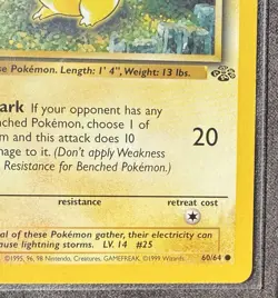 1st Edition Pikachu 60/64 Jungle WOTC LP Vintage Pokemon Card - Image 3