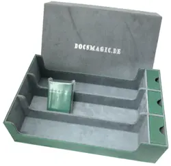 Premium 3-Row Trading Card Storage Box Green + Trays & Divider - MTG PKM YGO ... - Image 1