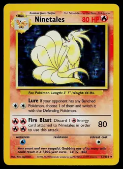 Pokemon Card - Ninetales Base Set Unlimited 12/102 Holo Rare - Image 1