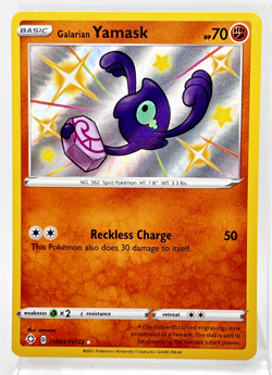 Galarian Yamask Shiny SV065/SV122 Shining Fates Shiny Vault Pokemon Card 2021 LP - Image 1