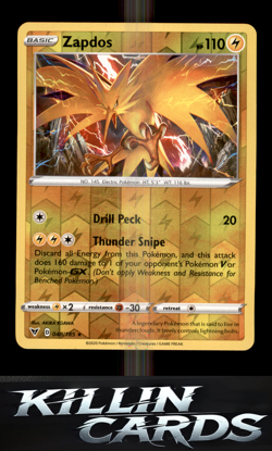 Reverse Holofoil Zapdos 048/185 Pokemon Holo Rare SWSH04: Vivid Voltage Card NM - Image 1