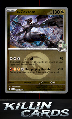 N's Zekrom (Energy Symbol Pattern) 155/217 Pokemon Rare ME: Ascended Heroes Card - Image 1