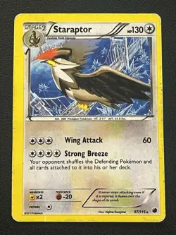 Pokemon 2013 Staraptor 97/116 Plasma Freeze Rare Card - Image 1