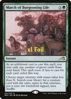 MTG Foil Kamigawa: Neon Dynasty NEO March of Burgeoning Life MINT - Image 1