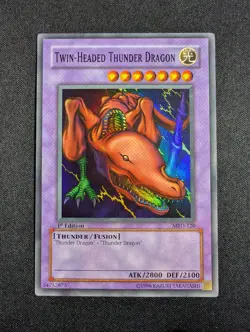 Yugioh - Twin-Headed Thunder Dragon MRD-120 1st Edition Super Rare NM - Image 1