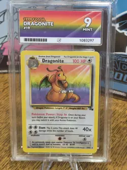 Pokemon TCG Dragonite Holo Card Base Set Fossil 1999 Vintage WOTC Ace 9 Mint #19 - Image 3