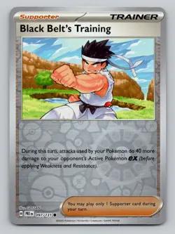 Black Belt's Training 097/131 Common Prismatic Evolutions Pokemon Near Mint - Image 1