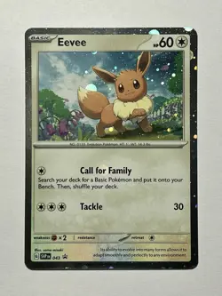 Eevee SVP043 (NM) •HEAVY HOLOBLEED• Scarlet & Violet: Black Star Promo 2023 TCG - Image 3