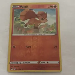 Pokemon TCG Vulpix Sword & Shield 022/202 Reverse Holo Common - Image 1