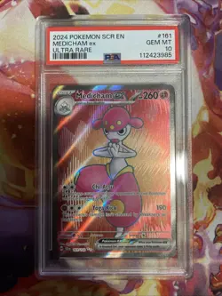 2024 POKEMON SCR EN-STELLAR CROWN ULTRA RARE #161 MEDICHAM EX PSA 10 - Image 1