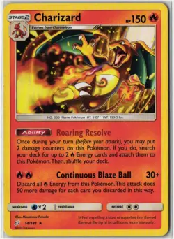 Charizard #14/181 Rare Team Up MP Pokemon TCG - Image 1