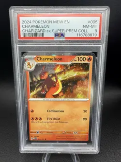 2024 Pokemon 151 EN | Charmeleon 005/165 Cosmos Holo Promo PSA 8 Super Premium⁠ - Image 1