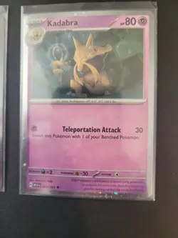 Pokemon 151 Abra 063 Kadabra 064/165 Alakazam ex SVP 050 Cosmos Holo Promos - Image 3