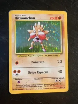 Spanish Hitmonchan Base 1st Edition Holo Rare 1999 Pokemon 7/102 - Image 1