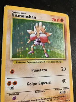 Spanish Hitmonchan Base 1st Edition Holo Rare 1999 Pokemon 7/102 - Image 2