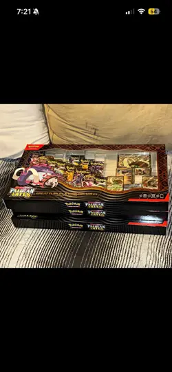 Pokemon TCG Paldean Fates Great Tusk & Iron Treads EX Collection Box 2024 X3 - Image 1