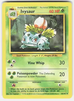 Pokemon tcg Base Set Ivysaur Lightly played - Image 1