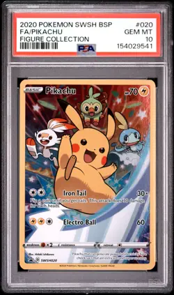 2020 POKEMON SWSH BLACK STAR PROMO FIGURE COLLECTION FULL ART/PIKACHU PSA 10 - Image 1