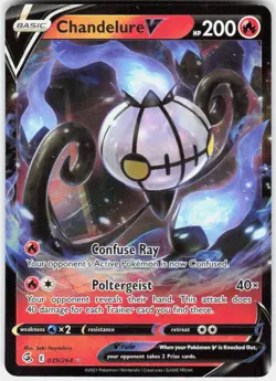 Chandelure V 039/264 Holo V Rare Fusion Strike Pokemon Near Mint - Image 1