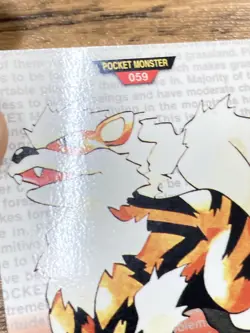 Pokemon Carddass Card Arcanine No.59 Bandai Pocket Monsters Red ver. 1996 - Image 4