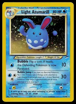Pokemon Card - Light Azumarill Neo Destiny 13/105 Unlimited Holo Rare - Image 1