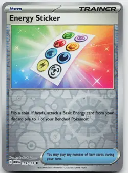 Energy Sticker 159/165 Uncommon 151 Pokemon Reverse Holo Near Mint - Image 1