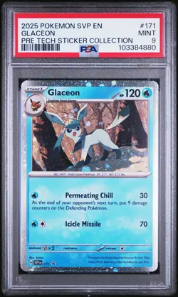 2025 POKEMON SVP EN-SV BLACK STAR PROMO #171 GLACEON PSA 9 - Image 1