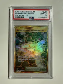 2019 Pokemon Sun & Moon Hidden Fates SV87 Aether Paradise Conservation PSA 10 - Image 1