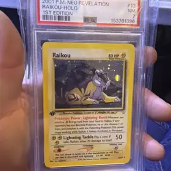 PSA 7 2001 Pokemon Neo Revelation 1st Edition Raikou Holo #13 Vintage WOTC - Image 1
