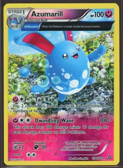 Pokemon TCG XY Primal Clash Azumarill 104/160 Holo Full Art Lightly Played - Image 1