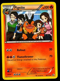 MP Pignite 26/113 Legendary Treasures Pokemon 2013 Kanako Eo - Image 1
