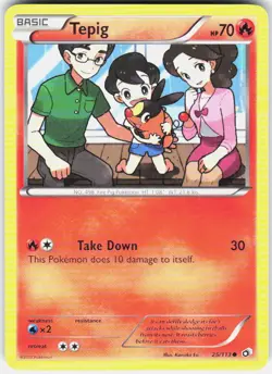 Tepig 25/113 Common Legendary Treasures Pokemon Near Mint - Image 1