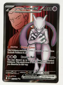 Team Rocket's Mewtwo ex 213/182 Ultra Rare Destined Rivals Pokemon Holo NM - Image 1