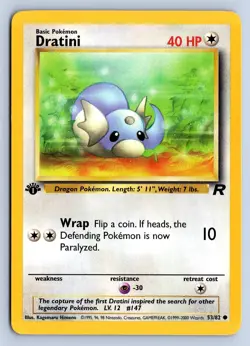 DRATINI 53/82 COMMON TEAM ROCKET POKEMON 1ST EDITION LP - Image 1