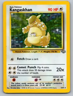 Kangaskhan 5/64 Rare Jungle Pokemon Unlimited Holo Moderately Played - Image 1