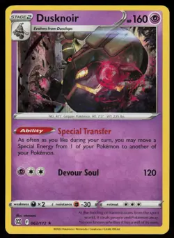 Dusknoir 062/172 Holo Rare Brilliant Stars Pokemon Holo Lightly Played - Image 1
