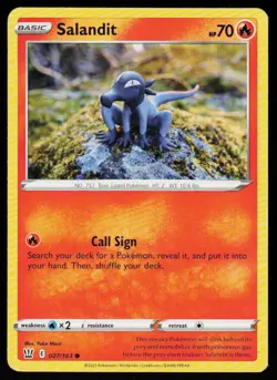 Salandit 027/163 Common Battle Styles Pokemon Lightly Played - Image 1